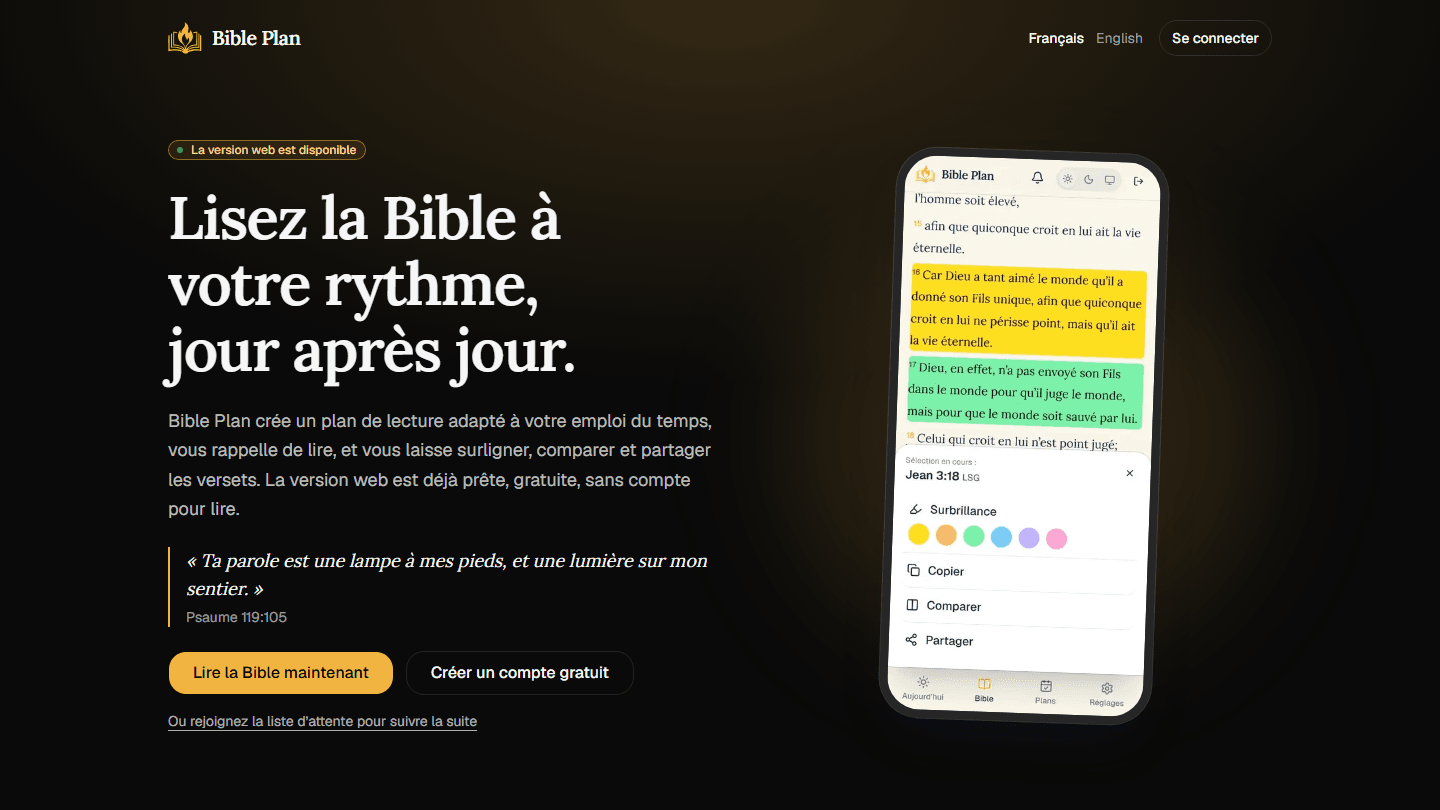 Bible Plan - Plans de lecture biblique